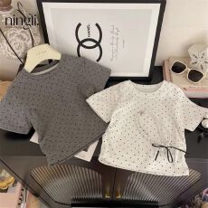 女童短袖夏季2026年新款洋气波点时尚T恤女宝宝圆点个性上衣