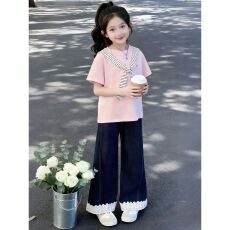 女童夏装套装2026新款休闲时尚洋气小清新夏天一整套中大童百搭潮