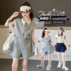 批发2026新款中大童运动短裤<b class='q'>女童</b>夏<b class='q'>套装</b>两件套儿童洋气时髦巨好看夏装