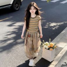 批发<b class='q'>女童</b>夏<b class='q'>季</b><b class='q'>套装</b>2026新款洋气韩版儿童夏天薄裤子女孩夏装时髦两件套