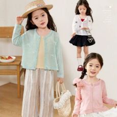 批发夏季新款<b class='q'>女</b><b class='q'>童</b>防晒<b class='q'>薄款</b><b class='q'>外套</b>休闲外搭<b class='q'>童</b>装<b class='q'>女</b>宝宝<b class='q'>空调</b>衫舒适百搭开衫