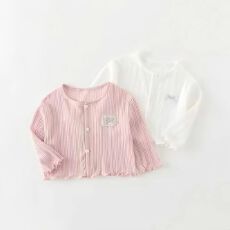 批发女宝宝衣服夏款<b class='q'>开衫</b>洋气针织外套女宝防晒衣夏装甜美上衣可爱长袖