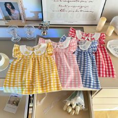 批发原布女童格子<b class='q'>裙</b>2026夏季爆款小童连衣<b class='q'>裙</b>甜美夏装宝宝公主<b class='q'>儿童</b><b class='q'>裙</b>子