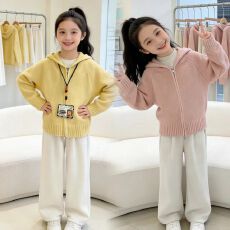 批发<b class='q'>女</b><b class='q'>童</b><b class='q'>毛衣</b>两件套装2026新款春秋季中大童秋装穿搭一整套洋气韩系
