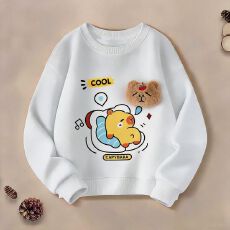 批发春秋儿童圆领卫衣春秋长袖立体卡通中大童加厚加绒舒适宽松上衣