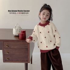 批发女童毛衣秋冬2026新款儿童洋气秋季加厚保暖秋装中<b class='q'>小童</b>针织打底衫