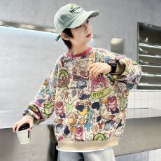 男童卫衣长袖新款秋装中大儿童春秋男孩打底衫卡通上衣洋气潮跨境