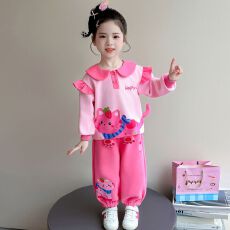 批发曼巴棉<b class='q'>女</b>童<b class='q'>套装</b><b class='q'>秋季</b>2026秋季新款儿童<b class='q'>女</b><b class='q'>宝宝</b>秋装娃娃领两件套秋
