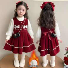 批发女童秋冬套装2026新款冬季儿童连衣裙宝宝周岁礼服套装公主裙子潮