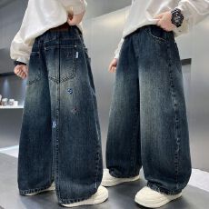 批发男童秋装<b class='q'>裤</b>子春秋款2026新款<b class='q'>儿童</b>装秋季牛仔<b class='q'>裤</b>中大童男孩直筒长<b class='q'>裤</b>