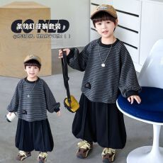 批发<b class='q'>男童</b><b class='q'>运动套装</b>春秋季2026新款男孩韩版宽松卫衣卫裤两件套儿童衣服