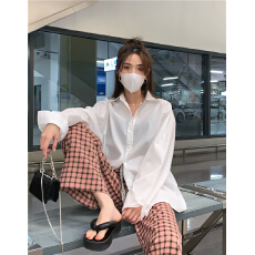 批发春秋季基础款宽松百搭长袖白衬衫女叠穿休闲慵懒风设计感小众衬衣