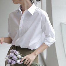 批发春秋季职业白色<b class='q'>衬衫</b>女长袖叠穿百搭学生韩版宽松款白<b class='q'>衬衣</b>女上衣