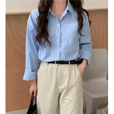 批发春季新款白色<b class='q'>衬衫</b>女长袖韩版chic宽松<b class='q'>衬衫</b>翻领休闲显瘦外套上衣女