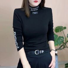 批发大码韩版半高领德绒长袖T恤女秋<b class='q'>冬</b>新款2026显瘦百搭打底衫上衣
