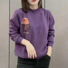 批发韩版大码<b class='q'>套头卫衣</b><b class='q'>女</b>秋季新款印花圆领百搭时尚宽松显瘦上衣洋气