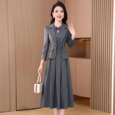批发大码高档<b class='q'>小西装</b>两件套连衣裙2025秋季新款气质优雅轻奢时尚套装裙