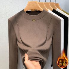 批发网红爆款德绒半高领打底衫女秋冬新款修身保暖内搭上衣长袖t恤女
