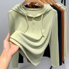 批发网红爆款德绒连帽卫衣女秋冬新款韩版修身保暖打底衫内搭长袖上衣