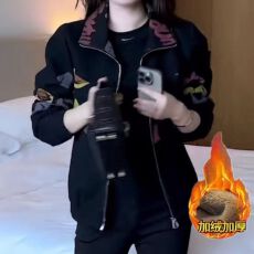 批发网红爆款加绒秋冬季外套女新款夹克杉女士休闲<b class='q'>韩版</b>时尚短款上衣女