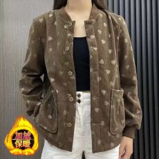 批发网红爆款冬季韩版灯芯绒保暖加绒外套<b class='q'>妈妈</b>新款小众洋气棒球服上衣