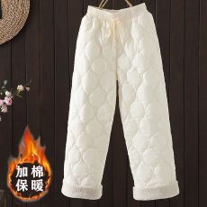 批发高级感加厚保暖<b class='q'>休闲</b>棉裤女秋冬季新款外穿阔腿裤百搭显瘦直筒裤子