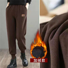 批发冬季加厚加绒裤子女大码潮流休闲<b class='q'>运动裤</b>秋冬韩版宽松休闲<b class='q'>哈伦</b>卫裤