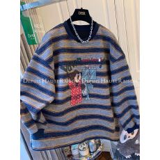 批发原版面料 胖mm大码韩版<b class='q'>小熊</b>条纹长袖T恤<b class='q'>卫衣</b>宽松上衣女冬新