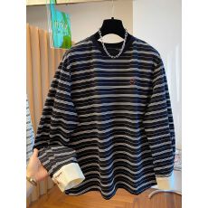 批发原版质量 2026春装新款韩版时尚条纹拼色刺绣卫衣女大码简约潮牌