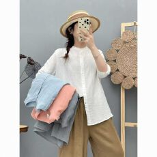 批发原版做工 双层棉纱立领衬衫中袖高级宽松柔软<b class='q'>婴儿</b>亲肤纯棉<b class='q'>上衣</b>