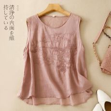 批发新款大码女装上衣背心吊带印花圆领无袖<b class='q'>T</b><b class='q'>恤</b>宽松显瘦<b class='q'>妈妈</b>装打底衫