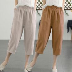批发复古纯棉棉麻裤子春夏新款2026爆款宽松大码<b class='q'>韩版</b>上档次休闲七分裤