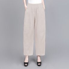 批发100%纯棉<b class='q'>新款</b>中年洋气妈妈<b class='q'>裤</b>子春夏松紧腰宽松高腰显瘦哈伦九分<b class='q'>裤</b>