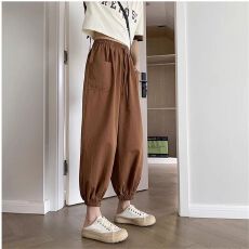 批发灯笼裤女夏季薄款棉麻显瘦小个子九分工装宽松束脚哈伦老爹萝卜裤