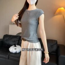 大码胖MM气质圆领小飞袖T恤夏季新款设计感小众显瘦百搭短袖上衣