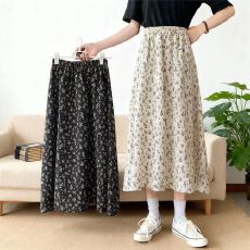 批发胖mm大码韩版碎花半身裙时尚气质显瘦<b class='q'>中长款</b>高腰显瘦印花半身裙子