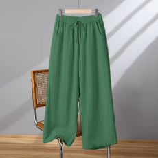 棉麻裤子女2026夏季薄款妈妈透气休闲裤女士大码宽松垂感阔腿裤