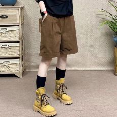 批发夏季新款宽松休闲短裤女显瘦百搭大码加厚全棉松紧腰五分裤<b class='q'>哈伦裤</b>