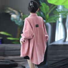 批发大码牛仔<b class='q'>外套</b>女春秋2026新款韩版百搭中长款上衣宽松休闲叠穿衬衣