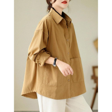 批发外贸捡漏外贸<b class='q'>原</b><b class='q'>单</b>出口大码复古休闲棉布外套女短款风衣夹克上衣潮