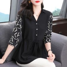 批发大码女装  衬衫女夏2026新款高级感气质七分袖上衣胖mm<b class='q'>中袖</b>衬衣潮