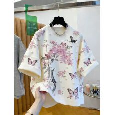 批发胖MM大码韩版韩系洋气花朵蝴蝶结T恤重工上衣女夏<b class='q'>欧美</b><b class='q'>高端</b>体恤潮