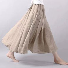 批发双层超仙<b class='q'>半身裙</b>女夏季2026新款复古文艺民族风纯色不规则大摆长裙