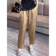批发胖妹妹mm醋酸<b class='q'>哈伦裤</b><b class='q'>女</b>夏季薄款新款大码显瘦直筒小个子冰丝九分裤