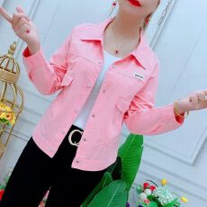 批发2026秋装新款翻领洗水牛仔女外套韩版<b class='q'>百搭</b>小个子洋气宽松休闲上衣