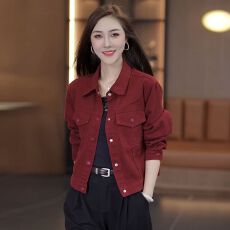 批发夹克短款牛仔外套上衣女士2026新款polo领小个矮个子显瘦<b class='q'>百搭</b>宽松