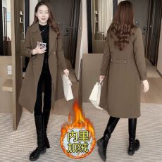 批发高档次加绒加厚风衣外套女2026秋冬新款洋气显瘦小个子中长款大衣