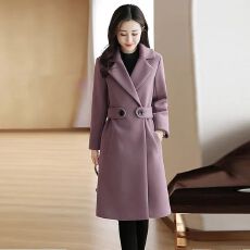 批发加厚韩版毛呢外套女中长款2026秋冬季新款气质修身显瘦呢子女大衣