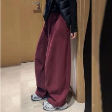 批发2026欧货新款加绒阔腿<b class='q'>裤</b><b class='q'>宽松</b>显瘦松紧腰保暖百搭<b class='q'>时尚</b>秋冬季弯刀<b class='q'>裤</b>