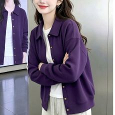 批发慵懒风爆款翻领小外套女士卫衣女小个子2026春秋季<b class='q'>时尚</b>棒球服ins